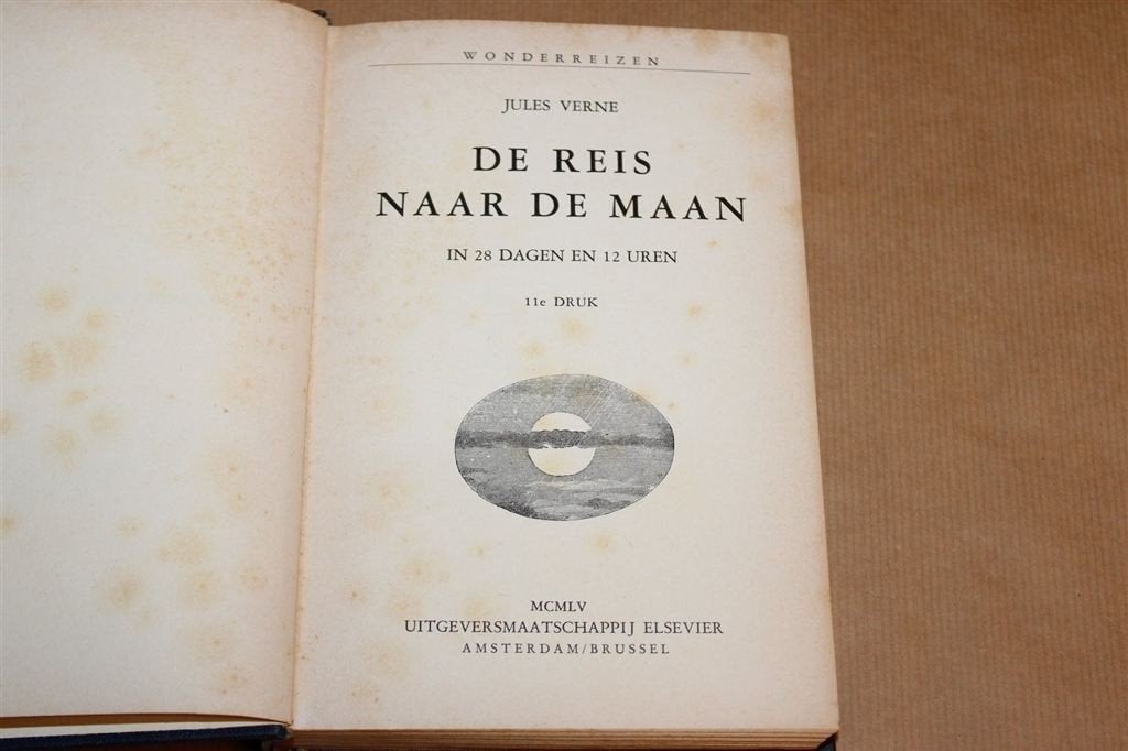 De Reis naar de Maan — Jules Verne, Wonderreizen 1955, Boeken, Ophalen of Verzenden, Gelezen