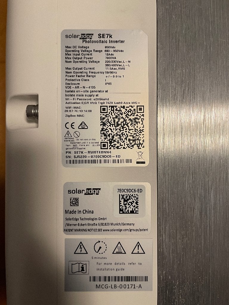 SolarEdge SE7K + 24x P401 optimizers – werkend en compleet, Ophalen, Gebruikt, Overige typen