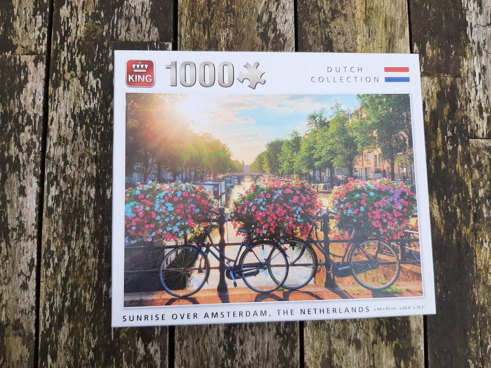 King puzzel sunrise over amsterdam the netherlands 1000, Ophalen of Verzenden, 500 t/m 1500 stukjes