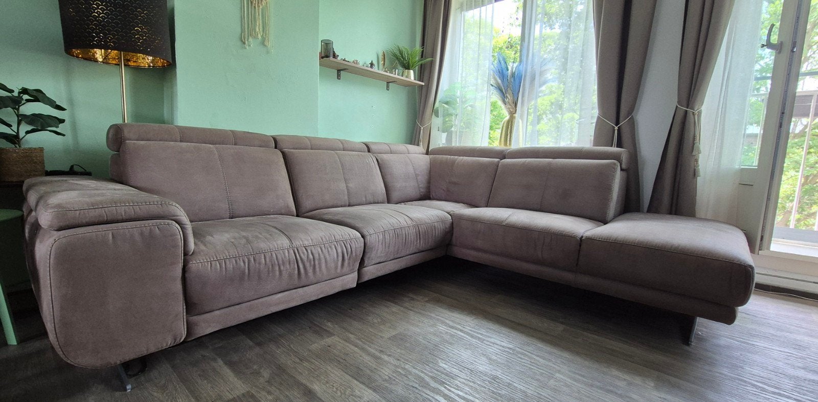 Te koop hoekbank van Henders & Hazel inclusief losse hocker., Ophalen, Gebruikt, Stof