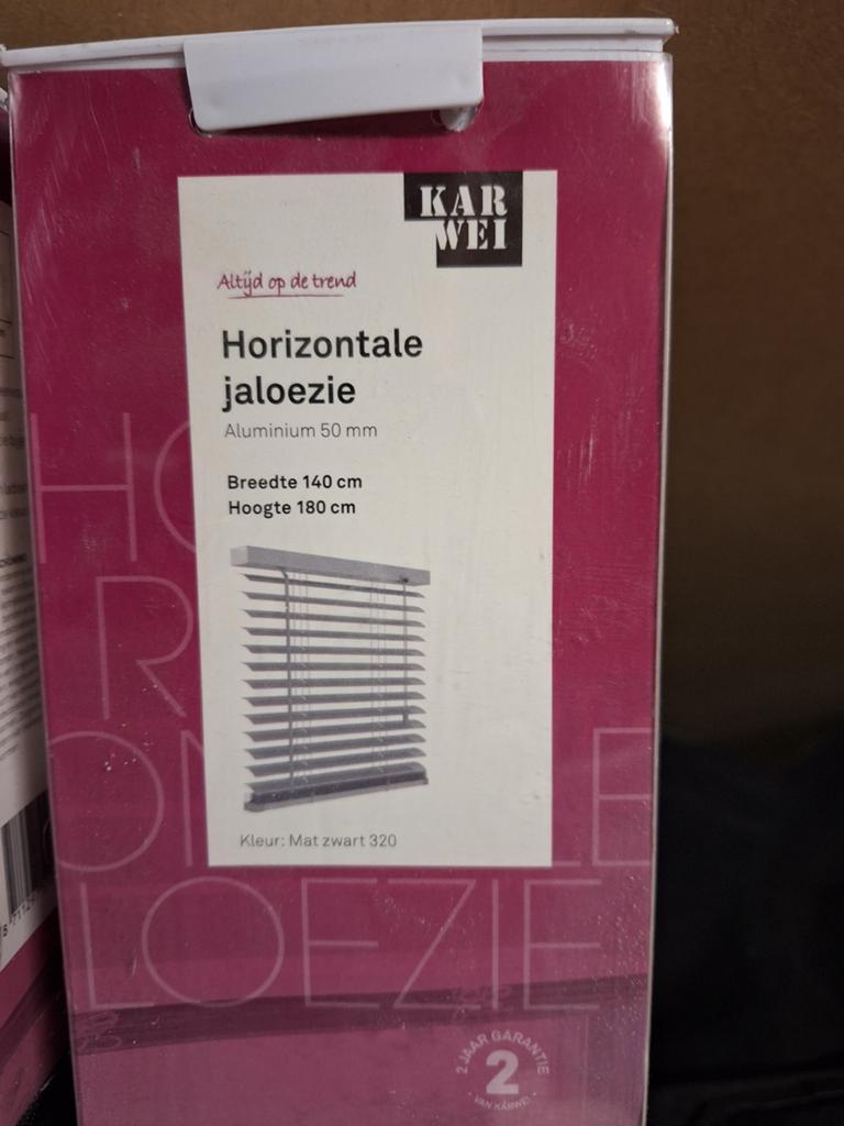 KARWEI aluminium jaloezie 50 mm matzwart 320 140x180 cm, Ophalen of Verzenden, Nieuw, 100 tot 150 cm, 150 tot 200 cm
