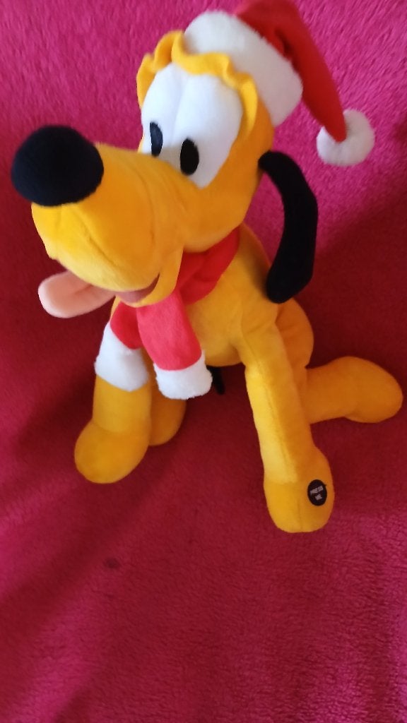 DISNEY PLUTO KERST NET GELUID, Ophalen of Verzenden, Goofy of Pluto, Zo goed als nieuw, Knuffel