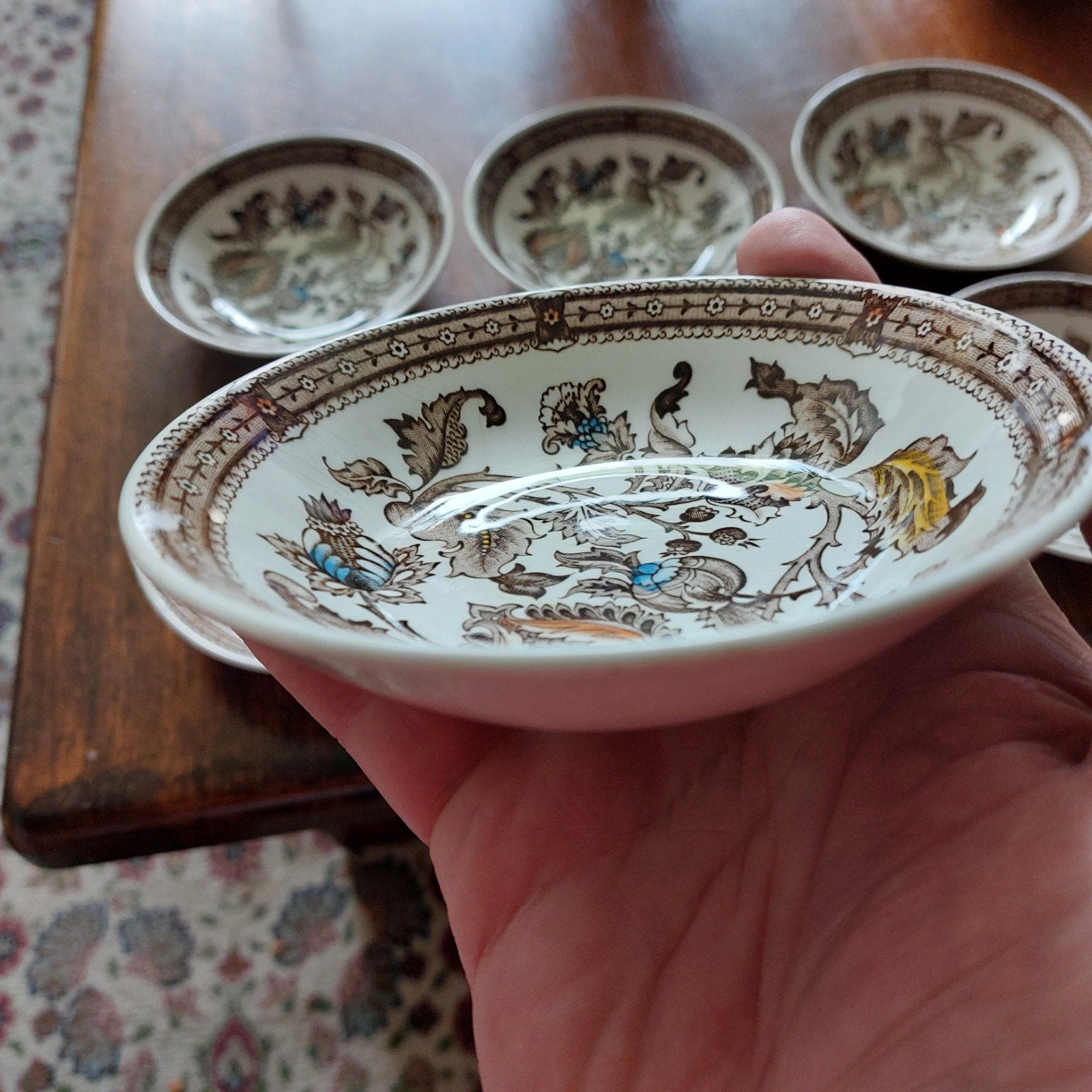Set van 6 Ridgway Ironstone Jacobean schaaltjes, Antiek en Kunst, Ophalen