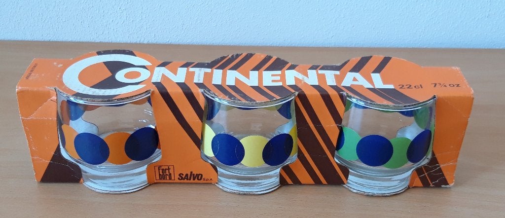 3 Limonadeglazen - Continental - jaren 70 / retro, Glas of Glazen, Ophalen of Verzenden, Glas, Overige stijlen
