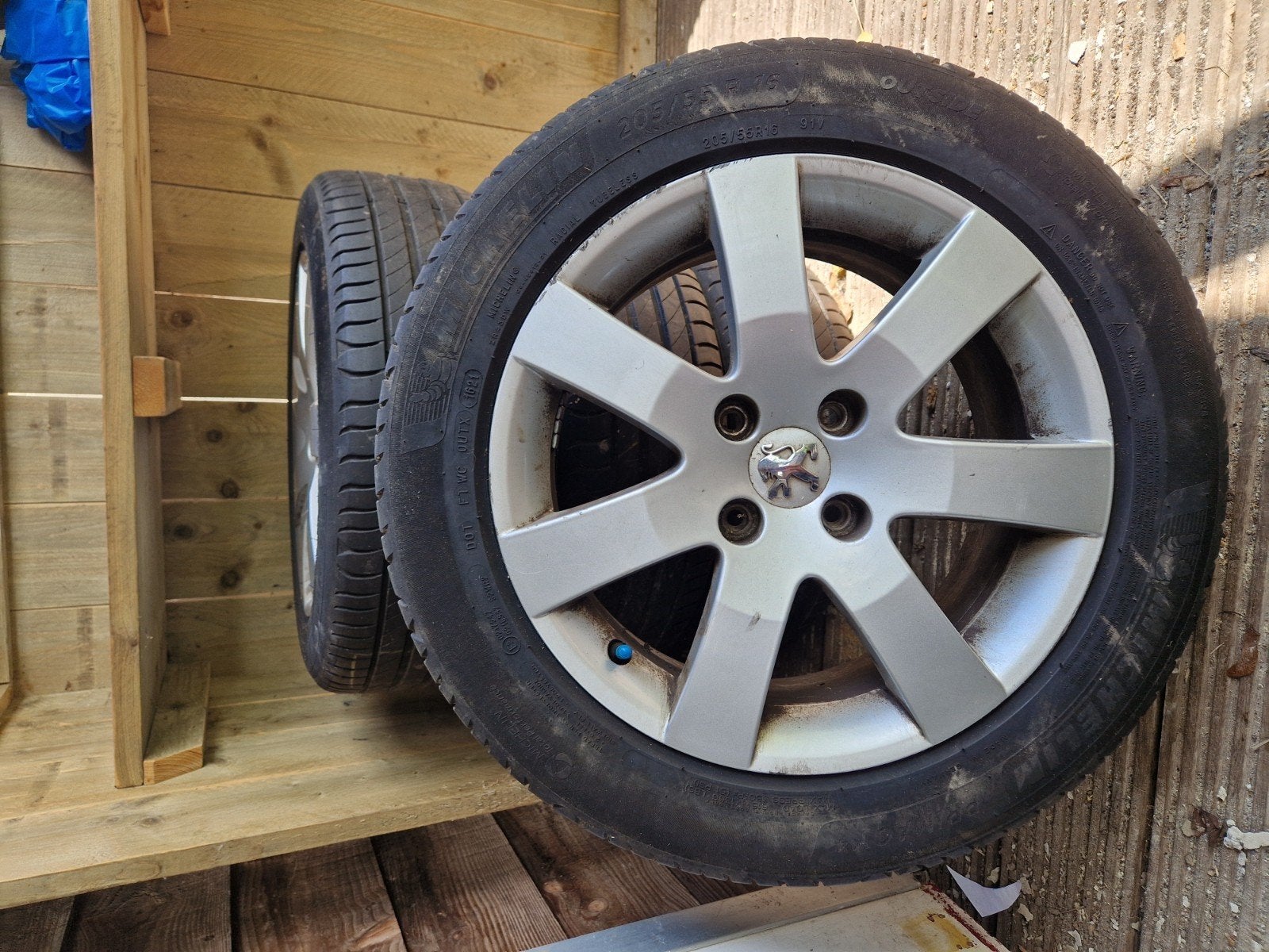 Velgen + Michelin band  205/55R16, Auto-onderdelen, Banden en Velgen, Ophalen, Zomerbanden, Velg(en)
