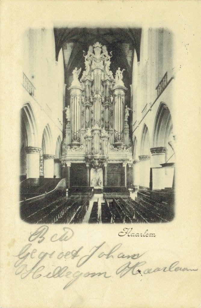 Ansichtkaart Haarlem Orgel Sint Bavo, Ophalen of Verzenden, Voor 1920, Gelopen, Noord-Holland