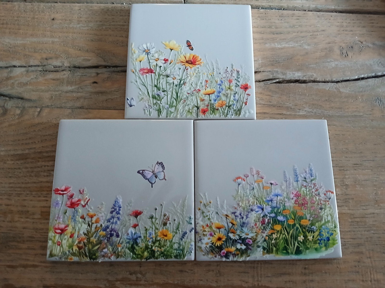 3 tegeltjes 10x10 cm, Meerkleurig, Overige stijlen, Nieuw, Ophalen of Verzenden