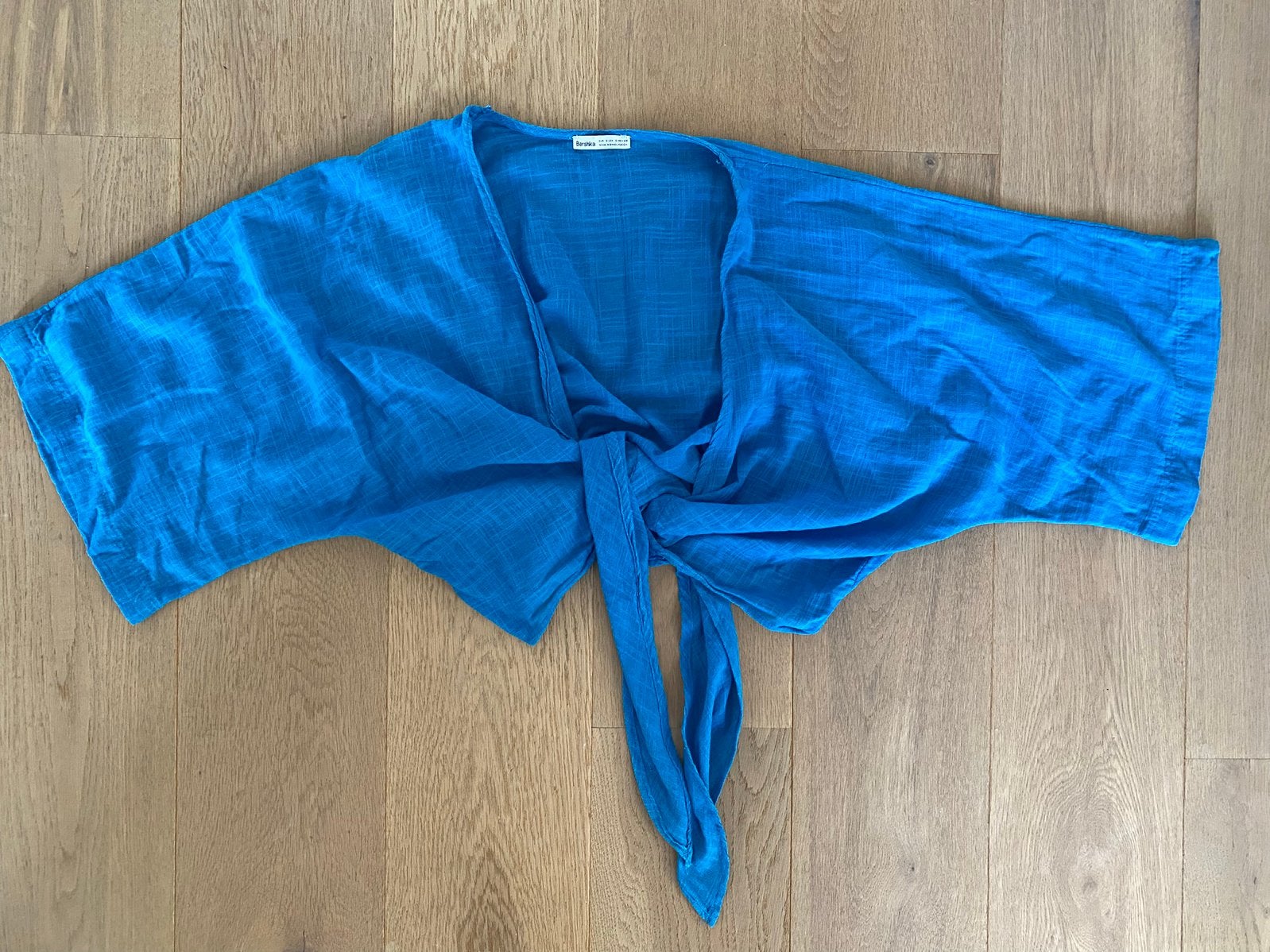 Korte Wikkelblouse | katoen | kobalt blauw | maat S, Ophalen of Verzenden, Zo goed als nieuw, Maat 36 (S), Blauw
