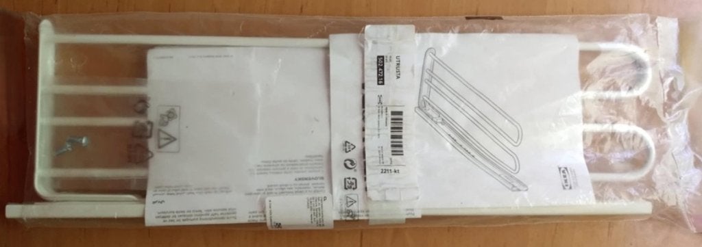 Ikea handdoekenrek Utrusta, nieuw in verpakking, Oosterveldweg 15, 7274 DZ, Handdoekenrek, Wit, Nieuw