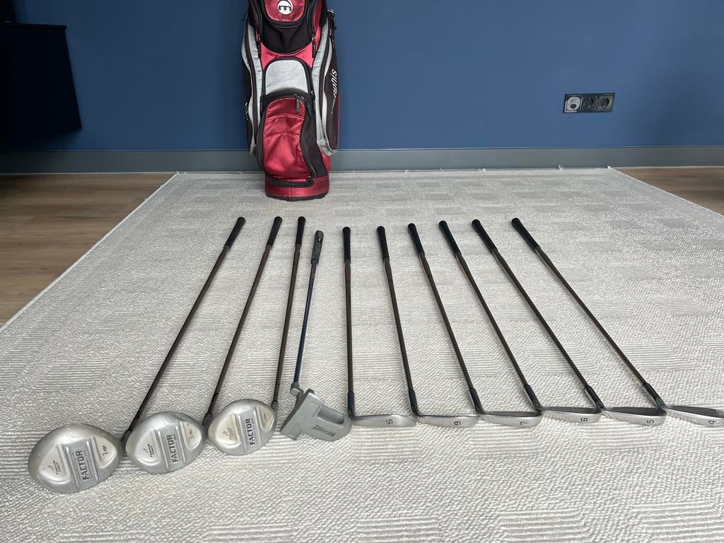 Complete Linkshandige Dames Golfset Factor met Tas & Trolley, Ophalen, Gebruikt, Set, Overige merken