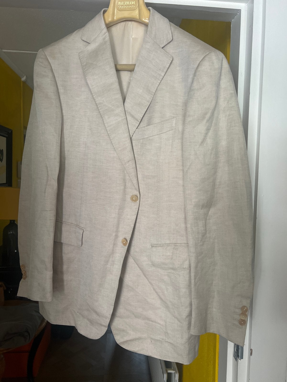 Stijlvol linnen zijden colbert - Maat 56 (XL) Pal Zileri, Verzenden, Zo goed als nieuw, Maat 56/58 (XL), Beige