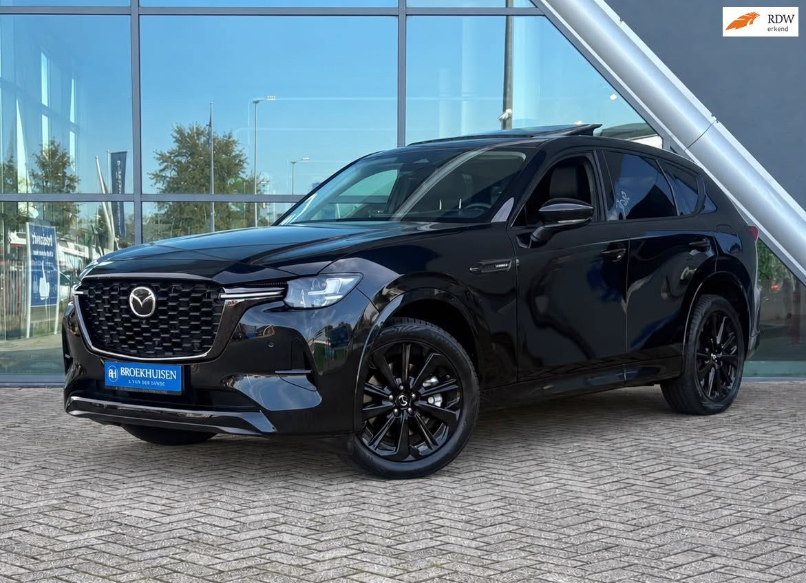 Mazda CX-60 2.5 e-SkyActiv PHEV Homura Plus 327pk Panoramada, Auto's, Automaat, Dealer onderhouden, Gebruikt, Zwart