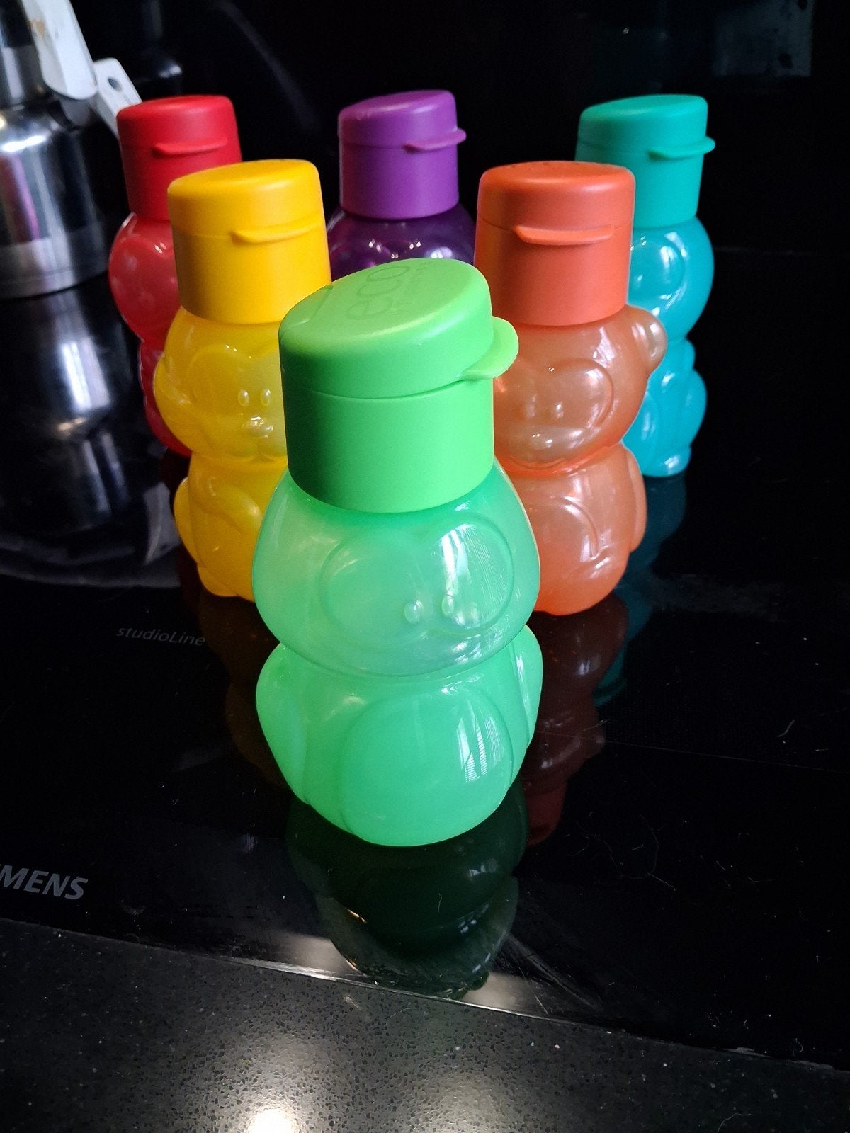 Tupperware Eco Flesjes - Set van 6 Kleurrijke Drinkflesjes, Huis en Inrichting, Keuken | Tupperware, Ophalen of Verzenden, Nieuw