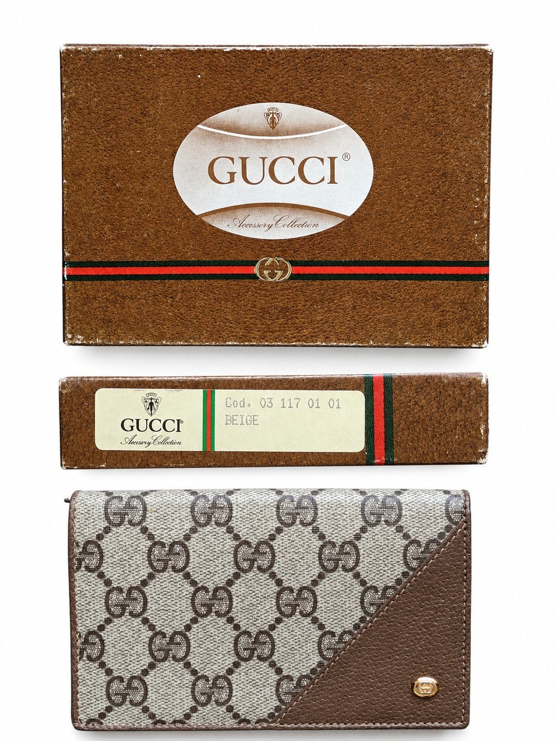 Vintage Gucci Portemonnee - Beige GG Monogram, Sieraden, Tassen en Uiterlijk, Portemonnees, Overige merken, Gebruikt, Beige, Ophalen of Verzenden