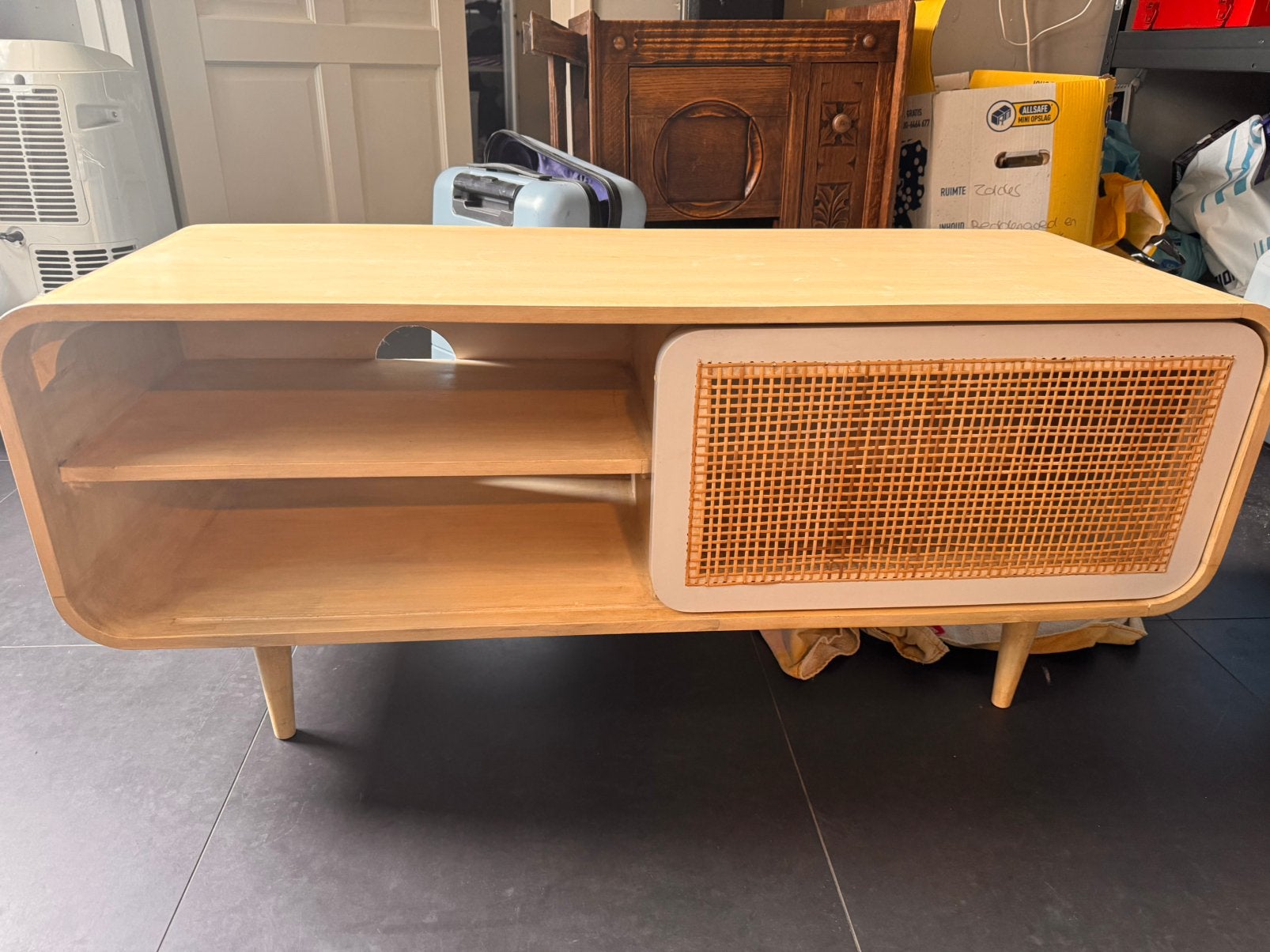 Kave home mango houten tv meubel, Huis en Inrichting, Kasten | Televisiemeubels, Ophalen, 50 tot 100 cm, Zo goed als nieuw, Minder dan 100 cm