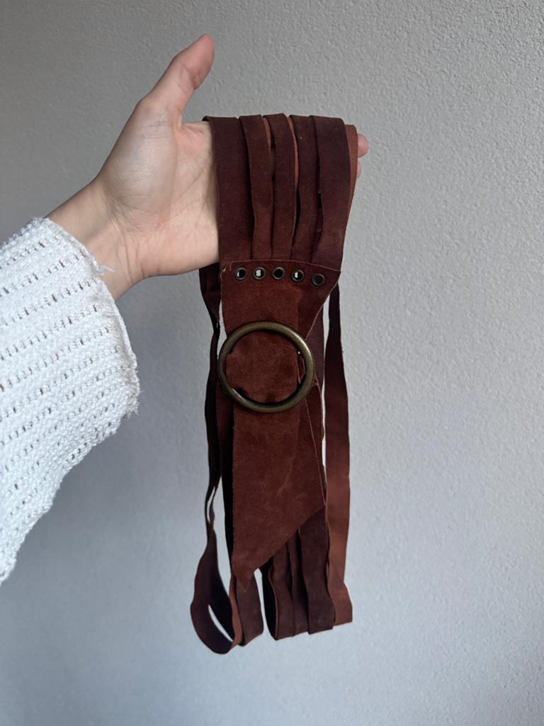 Versace Jeans Couture western stijl bruin echt leren riem, 80 tot 90 cm, Echt leder, Versace, Tailleriem