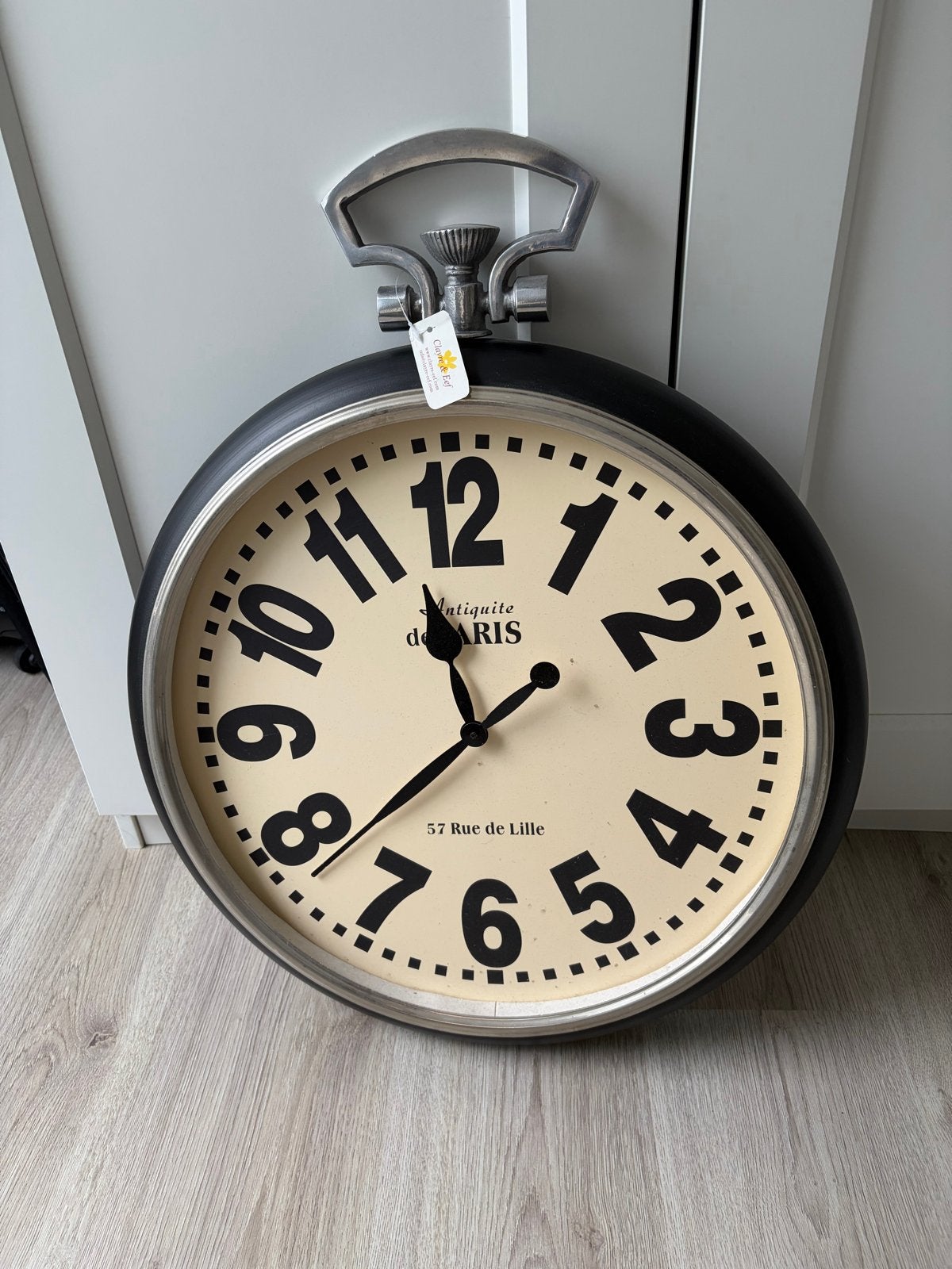 Grote wandklok in zakhorloge-stijl - Clayre & Eef, Ophalen, Gebruikt