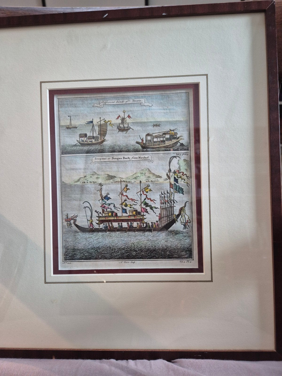 Handgekleurde kopergravure uit Astey's Collectie, 1746, Antiek en Kunst, Kunst | Etsen en Gravures, Dagelijks leven, Ingelijst