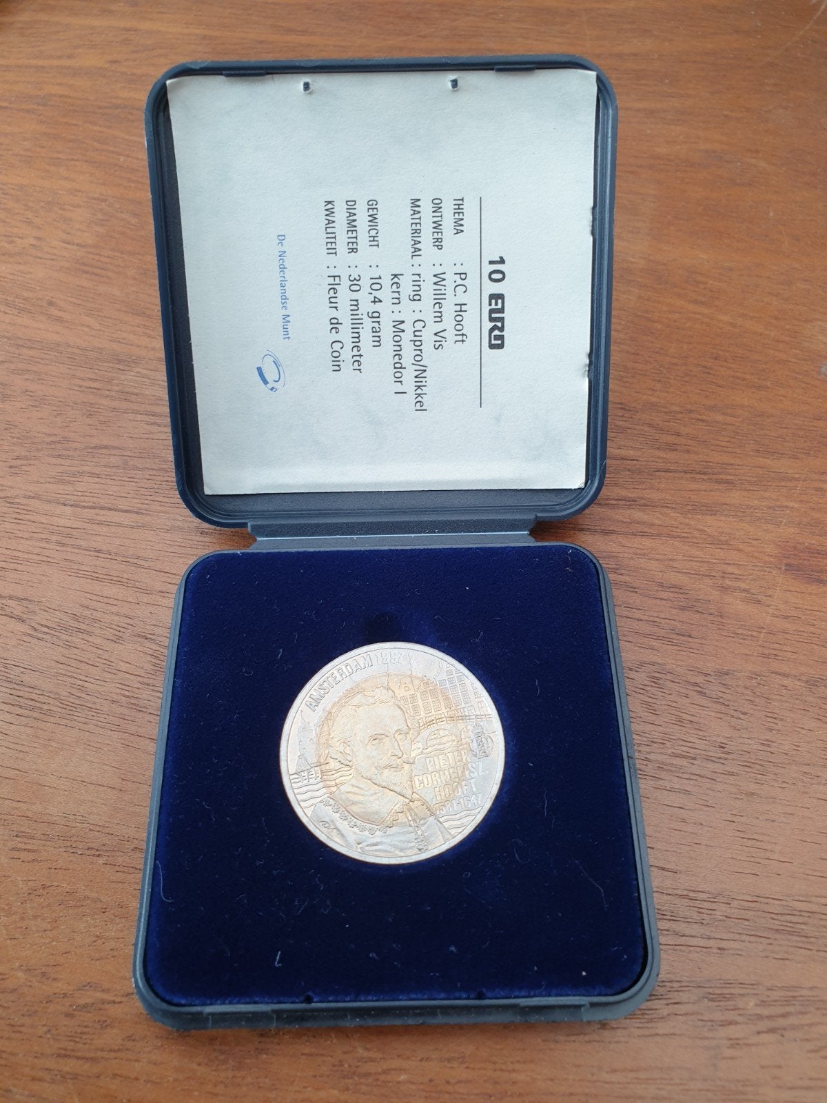 10 euro P.C.Hooft, 1997, in org verpakking met COA (K6), Ophalen of Verzenden, Zilver