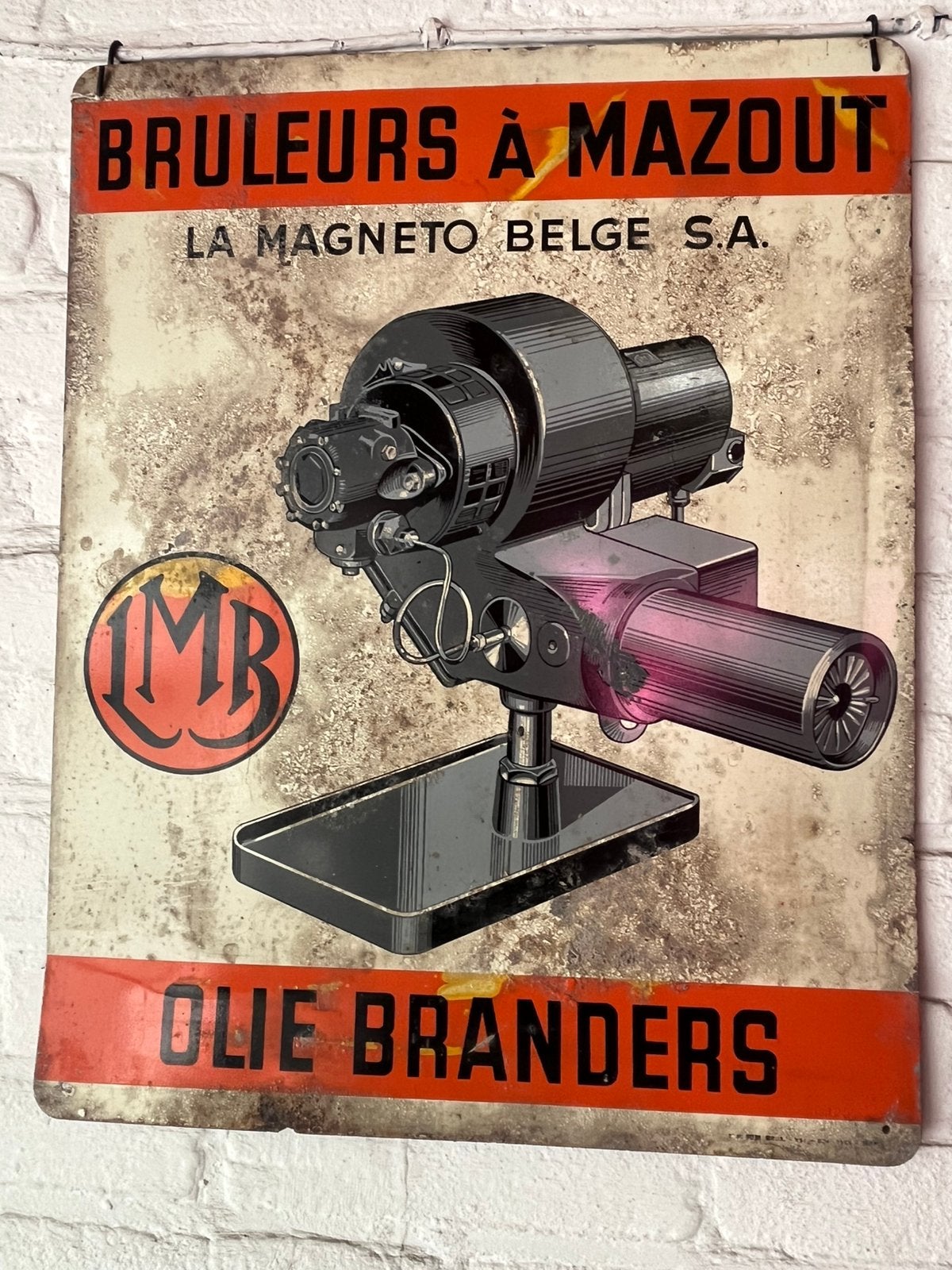 TEAB Leuk origineel Belgisch garage bord, Ophalen of Verzenden, Gebruikt, Auto's