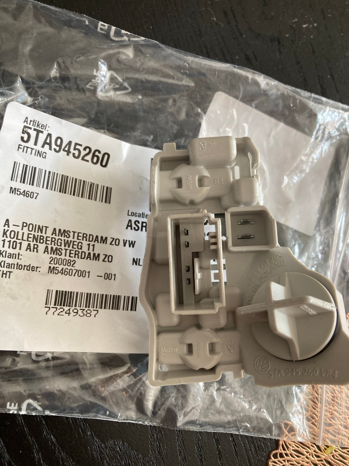 VW Achterlicht Fitting 5TA945260 - Nieuw, Ophalen of Verzenden, Nieuw, Volkswagen