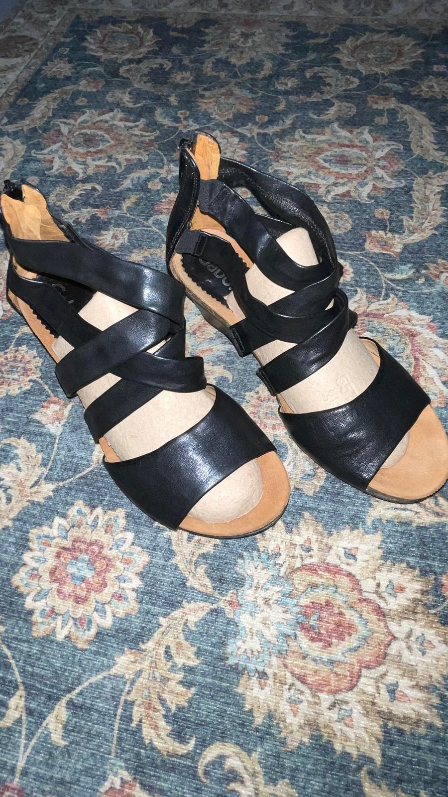 GABOR DAMES OPEN SANDALEN .  MT 38, Zwart, Zo goed als nieuw, Sandalen of Muiltjes, Ophalen of Verzenden