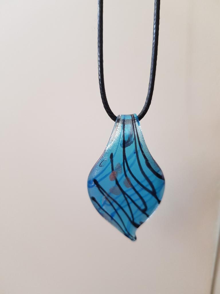Murano glaswerk ketting / hanger, Ophalen of Verzenden, Zo goed als nieuw, Blauw, Overige materialen