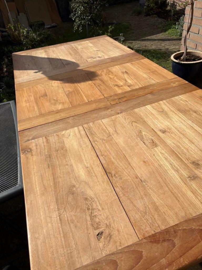 Teakhouten tafel, Ophalen, Gebruikt, Rechthoekig, 50 tot 100 cm