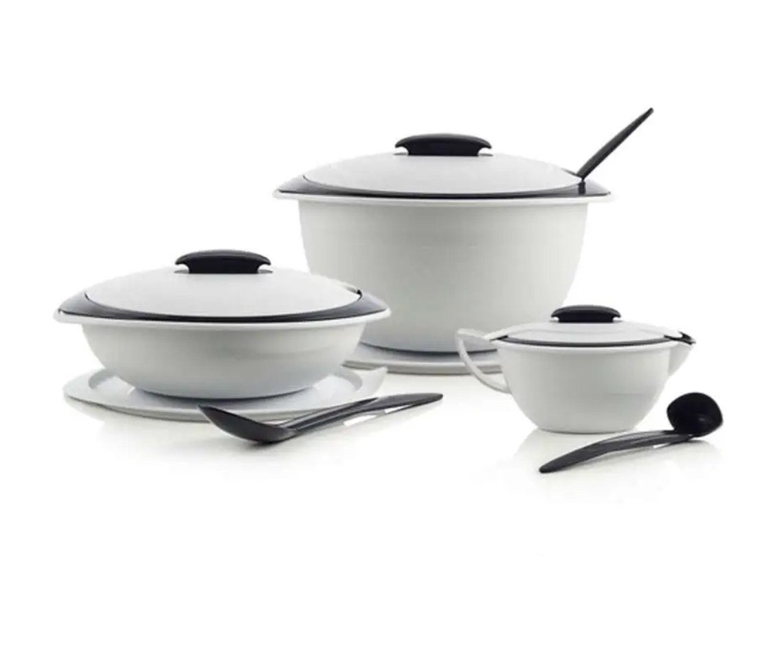 Nieuwe Tupperware ISO Duo serveerset, Huis en Inrichting, Keuken | Tupperware, Nieuw, Schaal, Wit, Met deksel, Ophalen of Verzenden