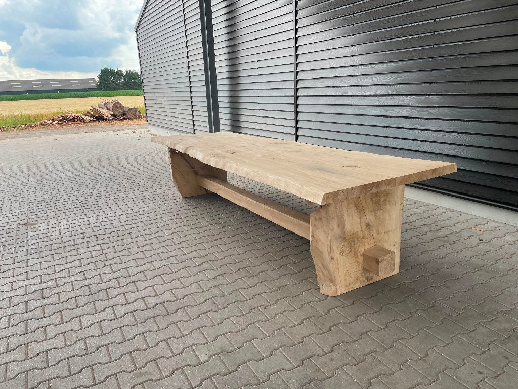 Unieke Massief Eiken Kloostertafel 360x110x80, Huis en Inrichting, Ophalen, 100 tot 150 cm, Robuust / Stoer, Eikenhout