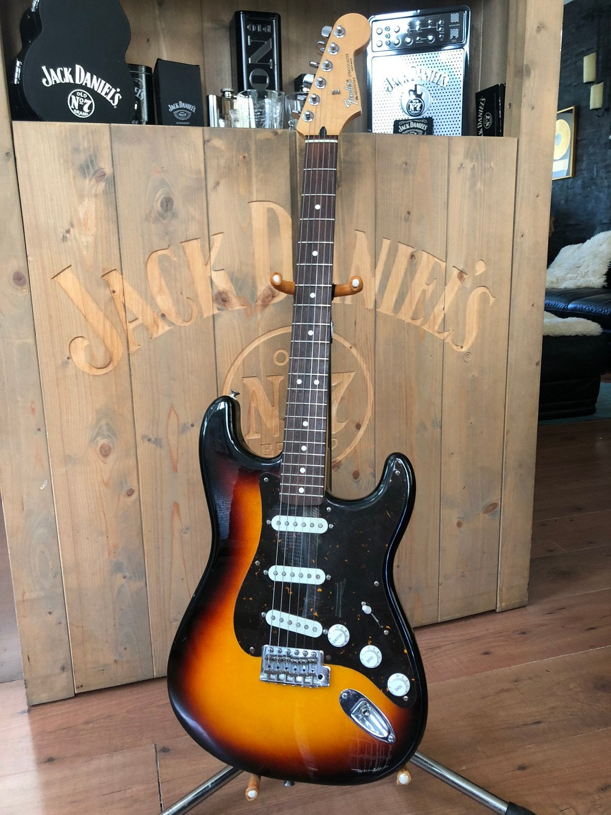 Fender stratocaster met Usa Handwound Van Zandt pickups, Verzenden, Gebruikt, Solid body, Fender