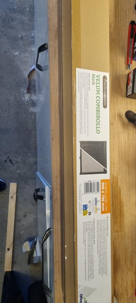 Obelink Velum Combirollo 900x700mm Zwart Nieuw in Doos, Caravans en Kamperen, Caravan accessoires, Ophalen of Verzenden, Nieuw