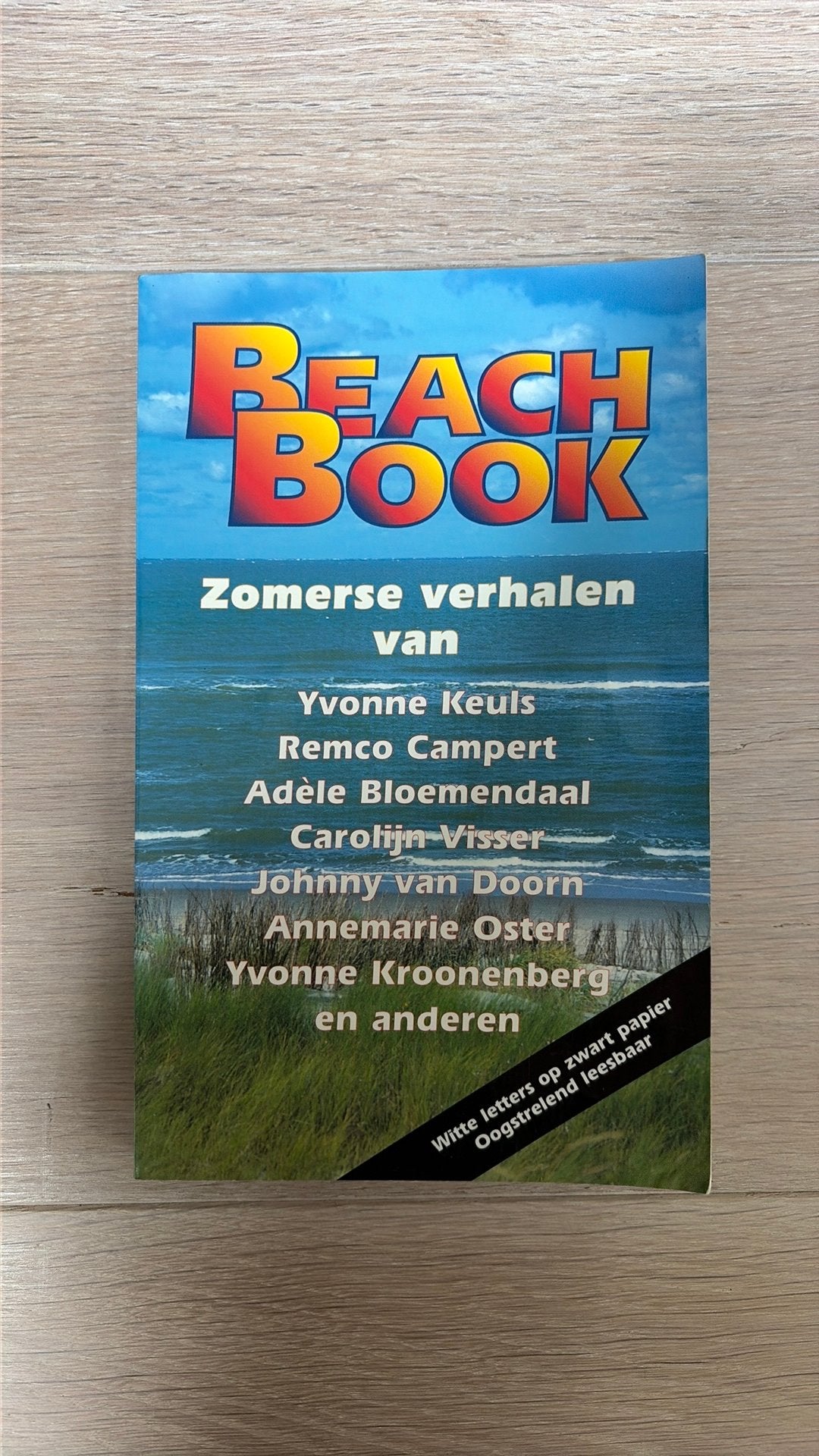 Beachboek - witte letters op zwarte pagina’s, Ophalen of Verzenden, Zo goed als nieuw