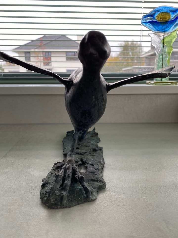 Schitterend bronzen beeld vogel, Antiek en Kunst, Ophalen of Verzenden