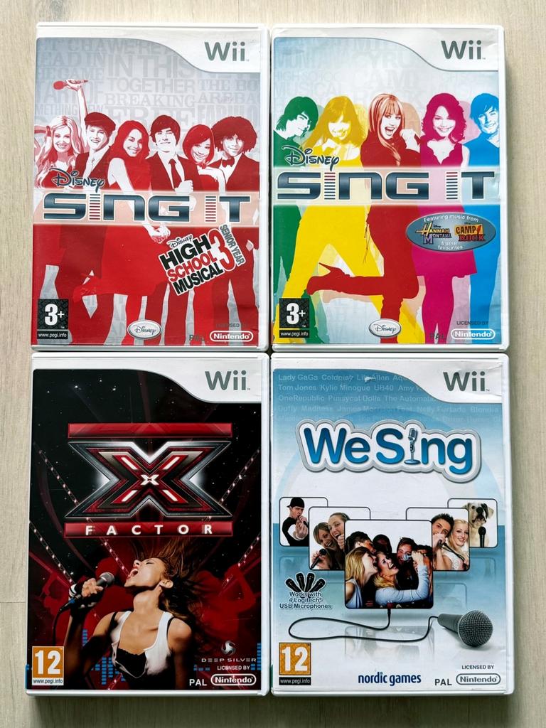 4x Nintendo Wii Spel Karaoke Set oa. We Sing, X-Factor, 3 spelers of meer, Ophalen of Verzenden, Muziek, Vanaf 3 jaar