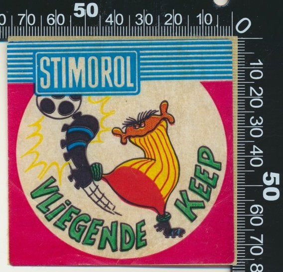 Sticker: Stimorol - Vliegende keep, Verzenden, Zo goed als nieuw, Bedrijf of Vereniging