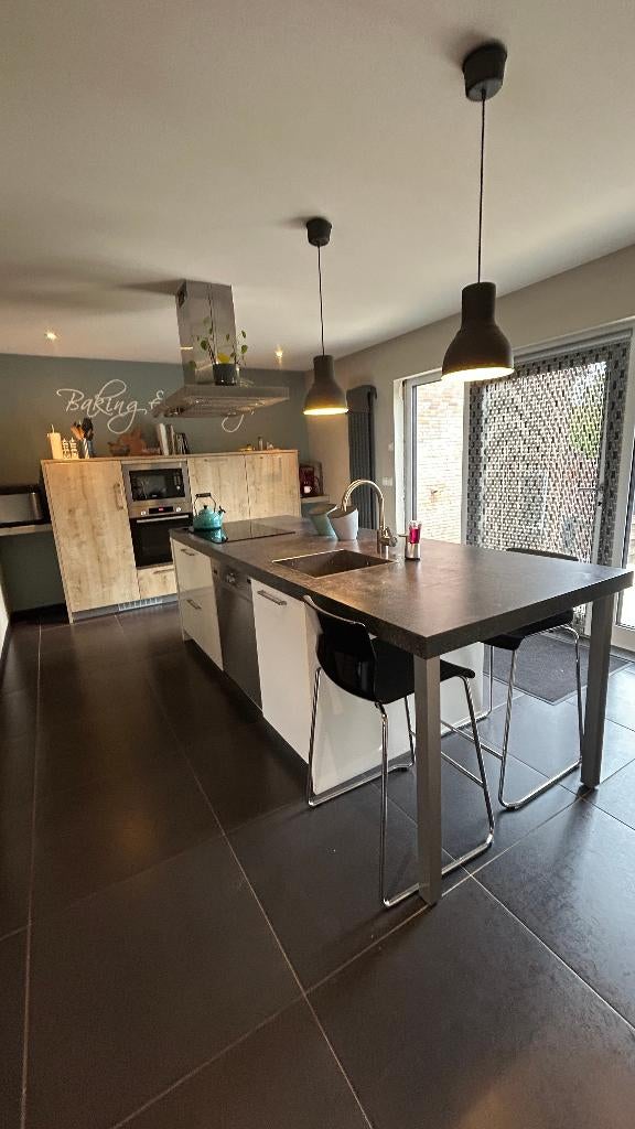 Complete keuken exclusief oven, Ophalen, Gebruikt, Wit, Hout