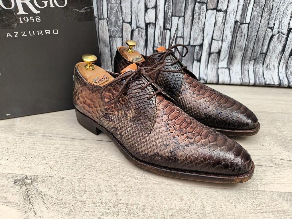Giorgio bruine croco herenschoenen - Maat 42 (8), Bruin, Verzenden, Giorgio, Nieuw