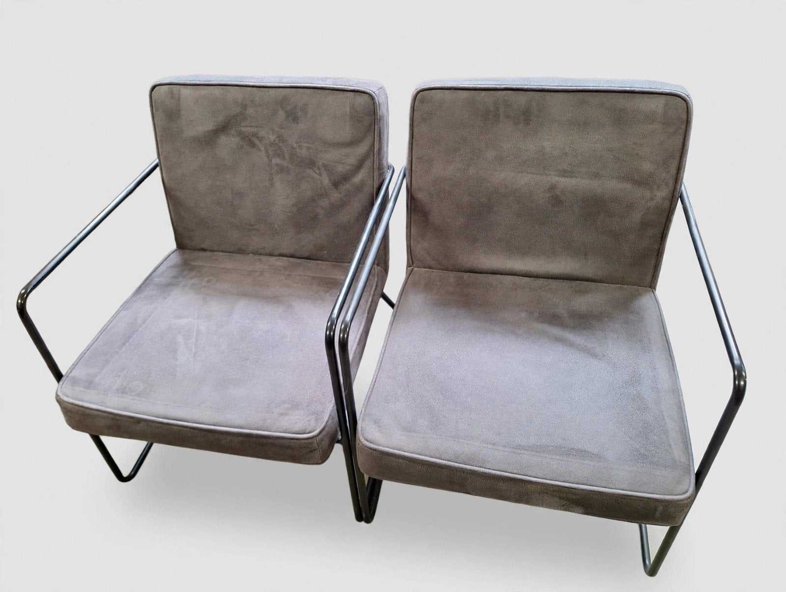 2 grijze fauteuils, Ophalen, Gebruikt, Grijs, Twee