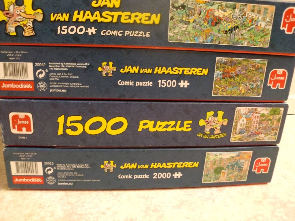 J.v.H. puzzels 1500 en 2000 st, alle 4 voor €37,50, Ophalen, 500 t/m 1500 stukjes, Zo goed als nieuw