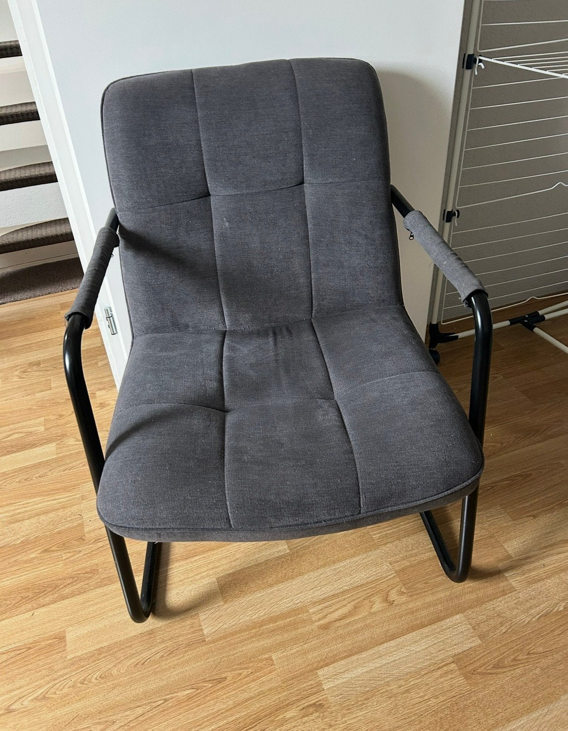 Leuke grijze stoel, Ophalen, Gebruikt, 75 tot 100 cm, Stof
