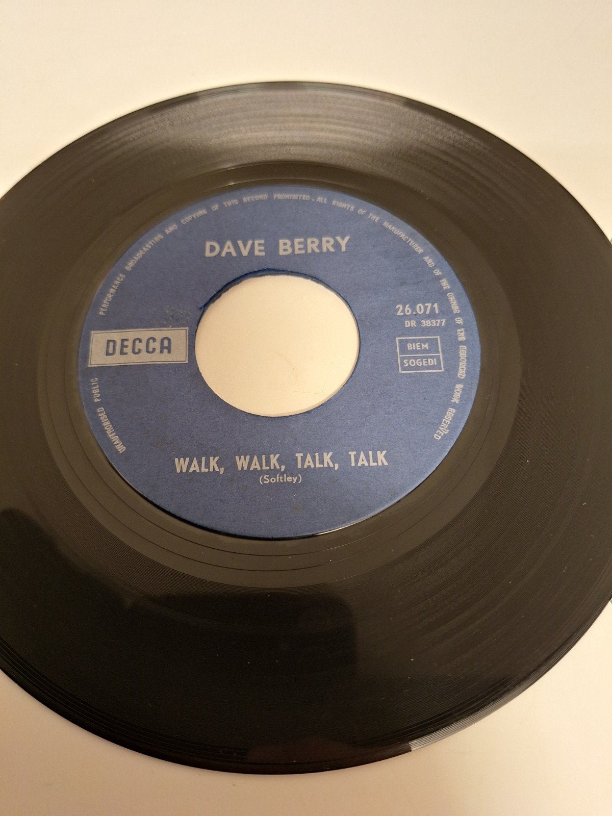 Dave Berry - Walk Walk, Talk Talk, 1966., Cd's en Dvd's, Verzenden, 7 inch, Pop
