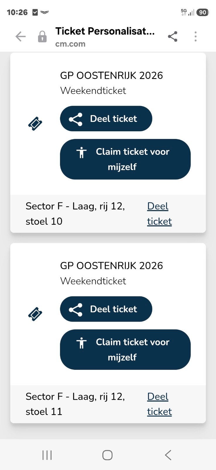 2 tickets F1 oostenrijk 2026, Drie personen of meer