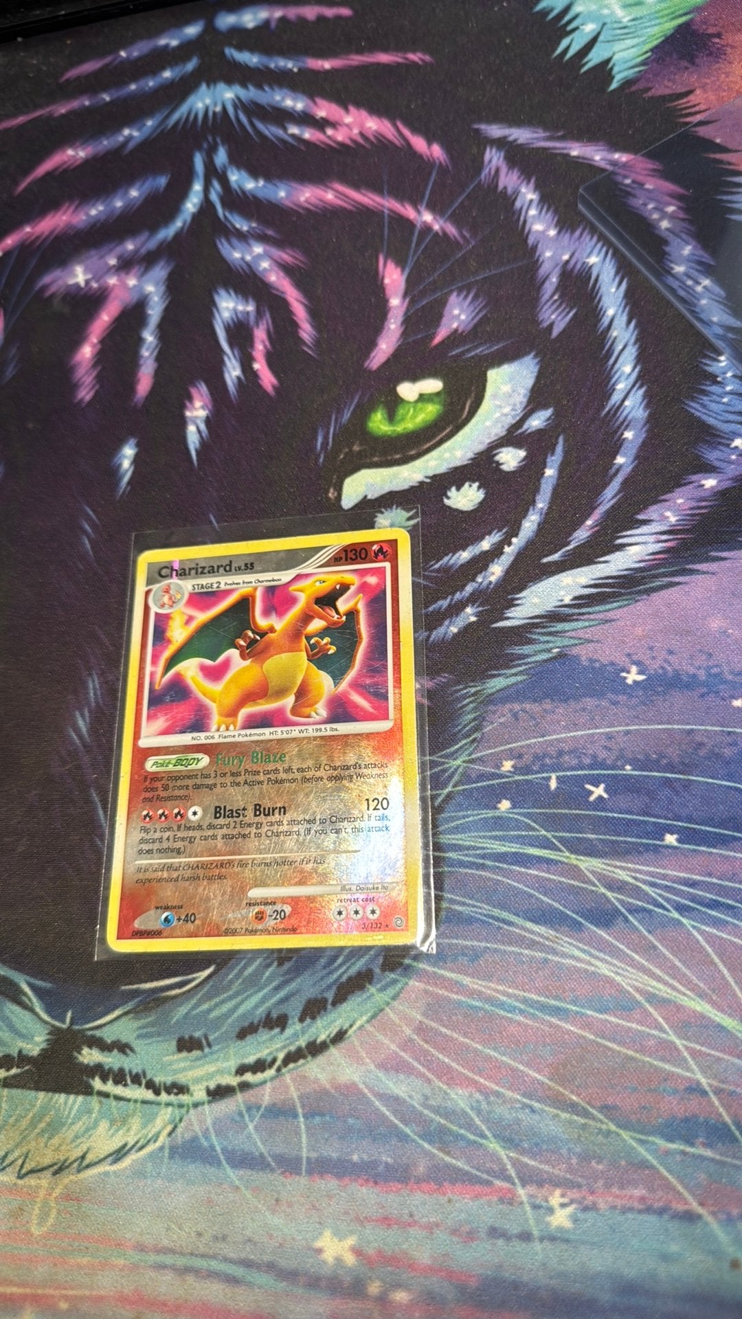 Charizard lv 55 revusre holo 3/132, Ophalen of Verzenden, Zo goed als nieuw