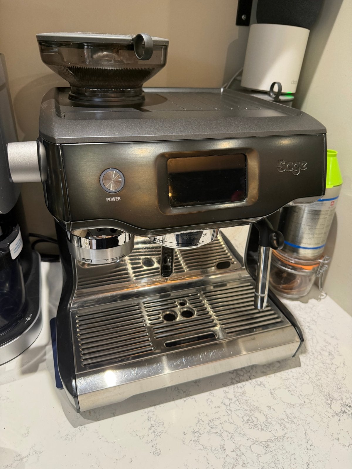 Sage Barista Oracle Touch Espresso Machine, Ophalen, Afneembaar waterreservoir, Espresso apparaat, Koffiebonen
