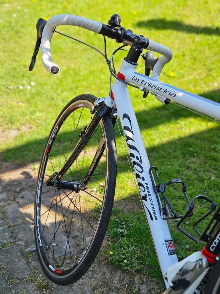In goede staat verkerende racefiets (Wilier La Tristiena), Gebruikt, Velgrem, Aluminium, 15 tot 20 versnellingen