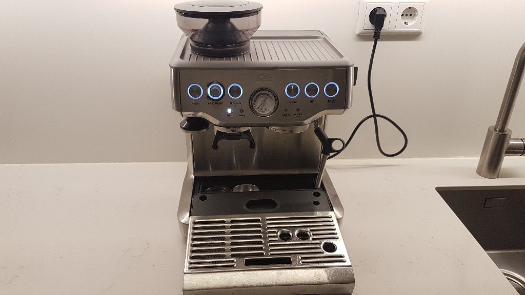 Solis 115A Grind & Infuse espresso machine, Ophalen, Gebruikt, Espresso apparaat, Koffiebonen