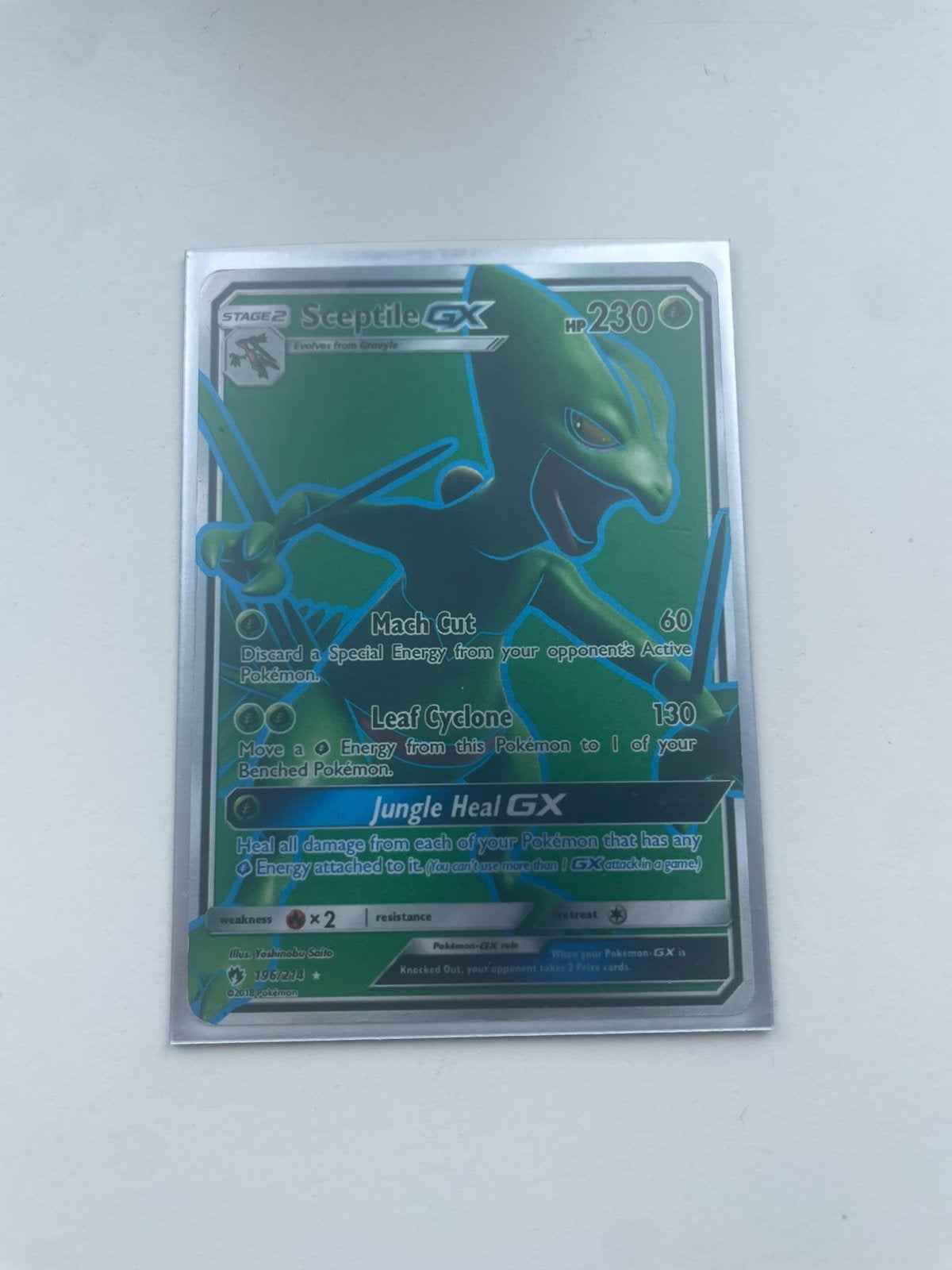 Sceptile GX 196/214 Holo Foil Pokémon Kaart, Ophalen of Verzenden, Zo goed als nieuw, Losse kaart, Foil