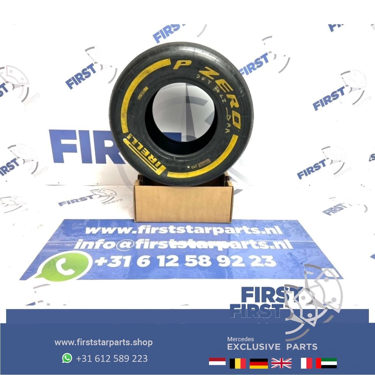 ORIGINELE FORMULE 1 Pirelli P ZERO BAND F1 SLICK GEEL MEDIUM, Gebruikt, -, -, Ophalen of Verzenden