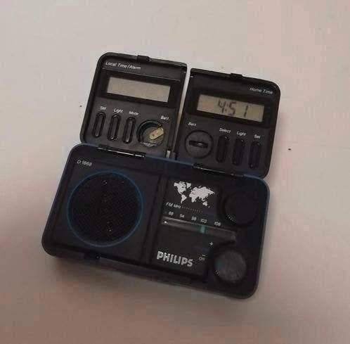 Vintage Philips Travel Radio Clock ( D1868 ), Ophalen of Verzenden, Gebruikt, Digitaal